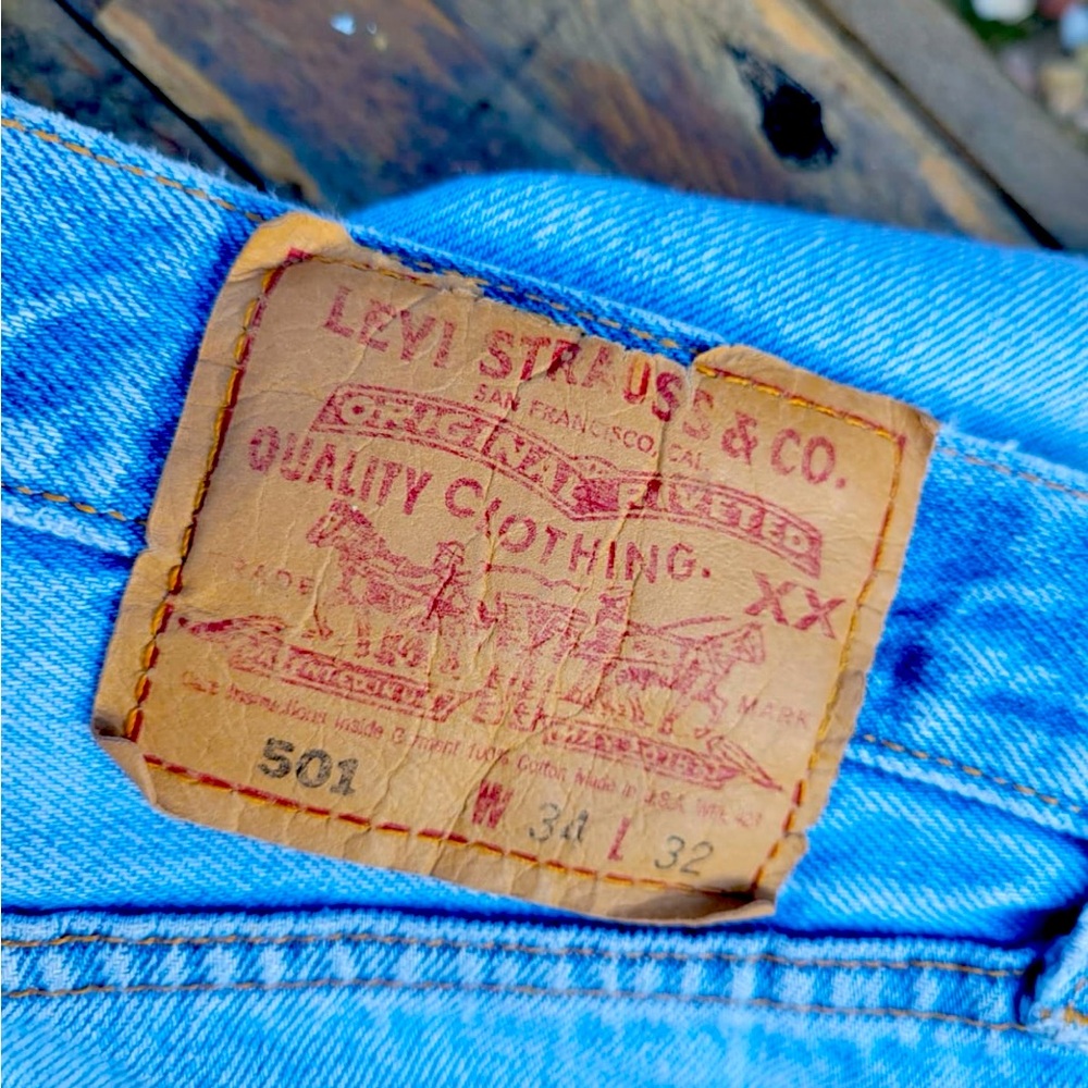 Levi’s 501 USA Vintage Jeans 34x32 Stüssy Style– Rare One-of-a-Kind Graffiti Art